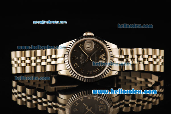 Rolex Datejust Automatic Movement ETA Coating Case with Chocolate Dial and Roman Numerals - Click Image to Close